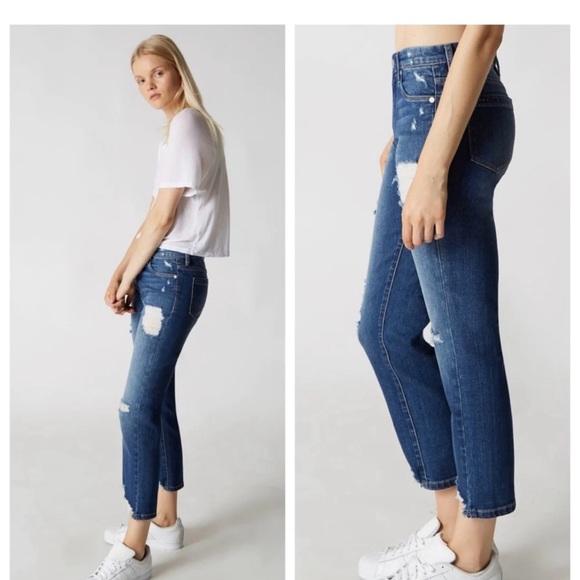 NWOT BLANK NYC Your Favorite Relax fit Distressed Straight raw hem ankle… - Picture 2 of 4